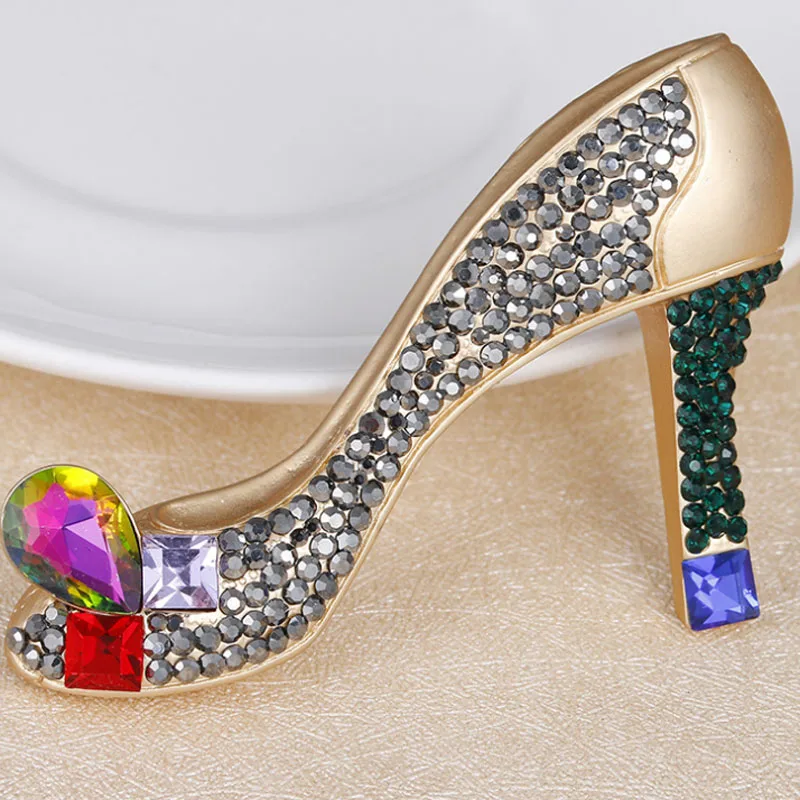 Стразы Женские туфли на высоком каблуке Туфли со стразами для женщин брошь в виде