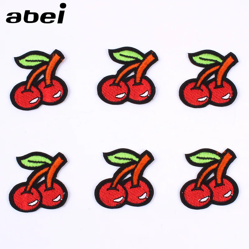 

5pcs/lot Cartoon Fruits Patch Iron On Cherry Stickers Diy Jeans Coats Fabric Appliques iron sewing Badge Accessories Patches