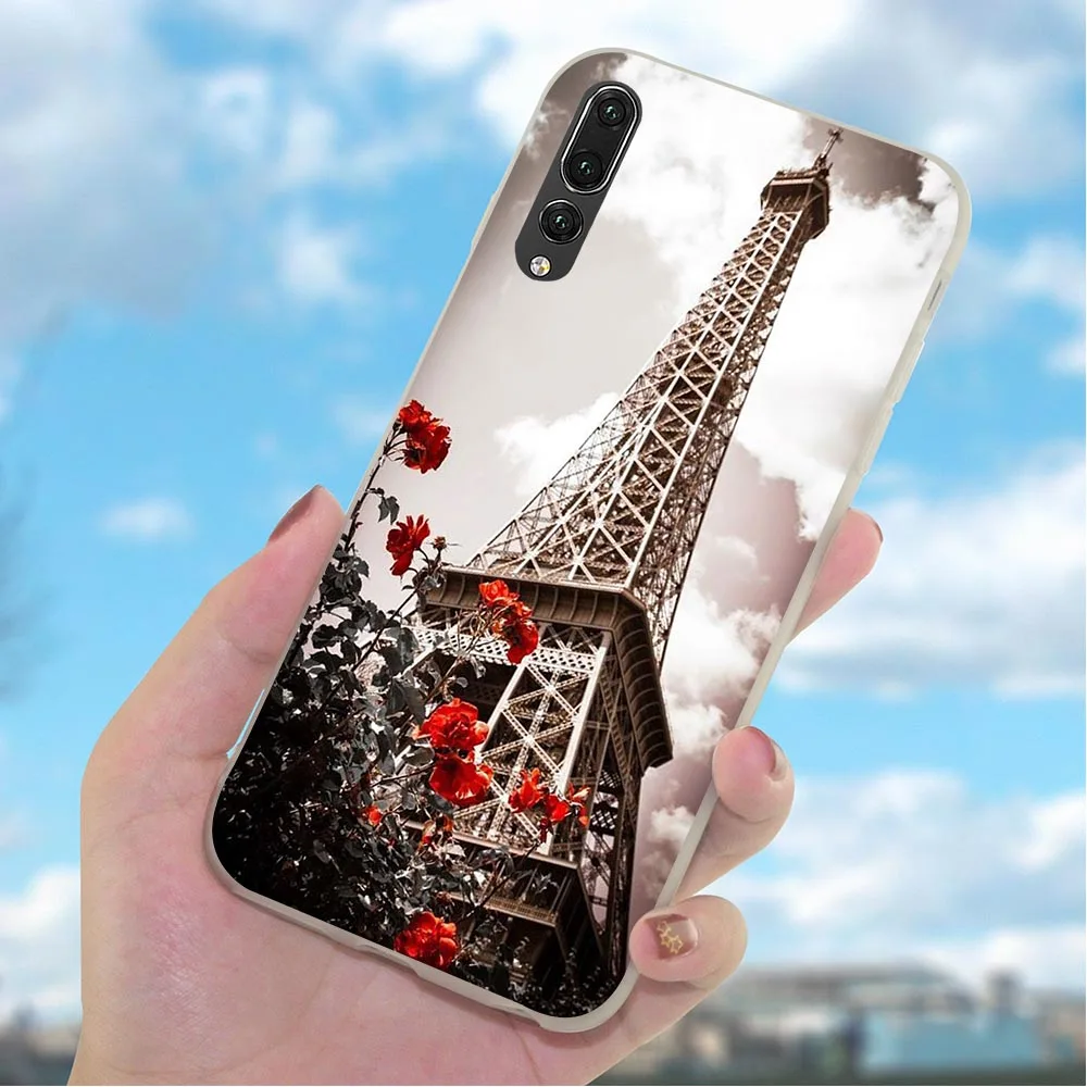 Мягкий ТПУ чехол для телефона с Эйфелевой башней Huawei Mate 20 10 Pro P8 P20 P30 P10 P9 Lite Mini P Smart
