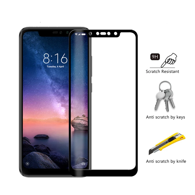 Для Xiaomi Poco F1 Mi 8 SE Защитная стеклянная пленка A1 A2 Lite стекло 6X закаленное Redmi 6A Note 6 Pro