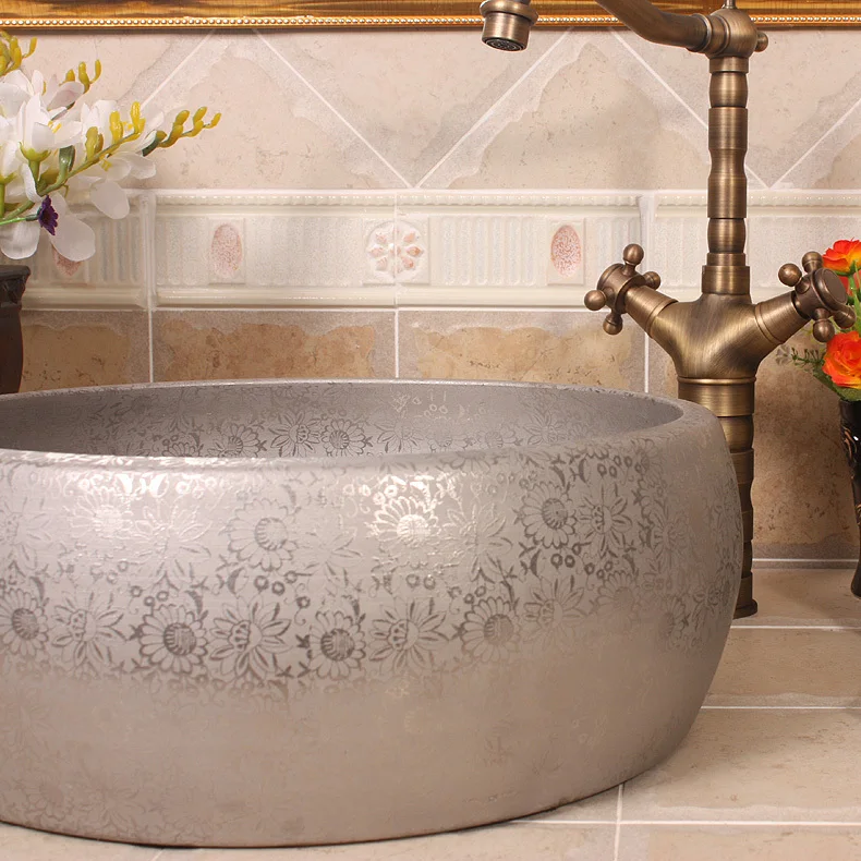 Китайская керамическая раковина ручной работы Lavobo круглая столешница чаши