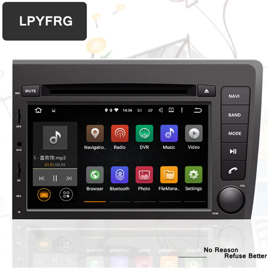 Android 7 1 2din ROM 32G 1024*600 четырехъядерный радио подходит для Volvo S60 V70 2001 2002 2003 2004