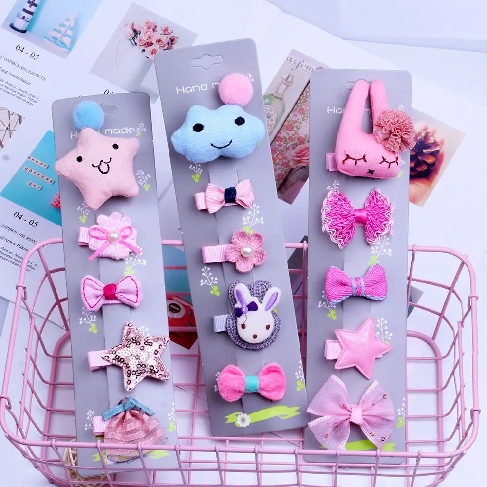 

5PCS/set Children's hairpin headdress Korean cute princess lady cute cute clip baby side clip hair accessories set
