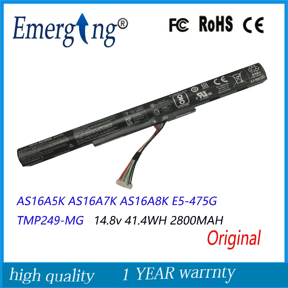 14 8 v 41.4wh новый оригинальный AS16A5K Аккумулятор для ноутбука Acer AS16A7K TMP249 AS16A8K E5 475G