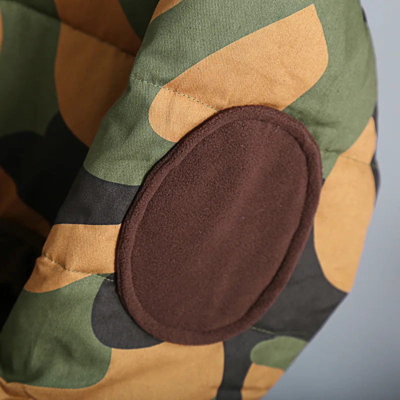 Winter British style good quality Camouflage real duck down coat female fur collar hooded long thicker warm wq717 | Женская одежда