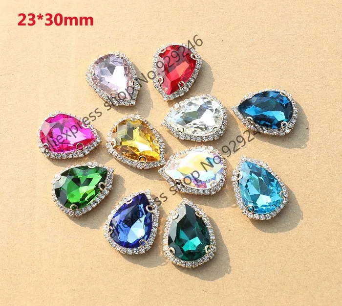 2 шт./упак. Необычные большие стеклянные Кристальные Стразы со стразами шитые