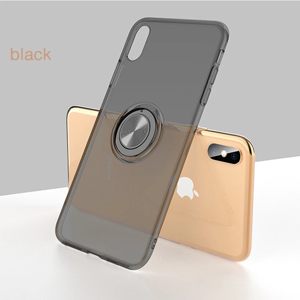 Transparent Black OTAO Ультратонкий Мягкий ТПУ магнит чехол для телефона для iPhone XS MAX X XR полный корпус тонкий защитный чехол для iPhone 8 7 6 6S Plus Coque - Цвет: Transparent Black