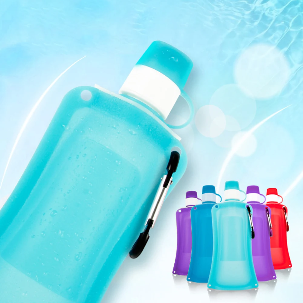 Portable Foldable Easy Clean Silicone Wear Resistant Water Bottle Sports Cycling Leakproof Outdoor | Спорт и развлечения