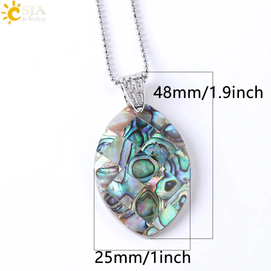 Horse Eye Shape Chai Csja натуральный Абалон оболочки кулон сердце капли воды форма сращивания раковины Подвески ожерелье океан Стиль Ювелирные изделия для женщин мужчин F979 - Окраска металла: Horse Eye Shape Chai