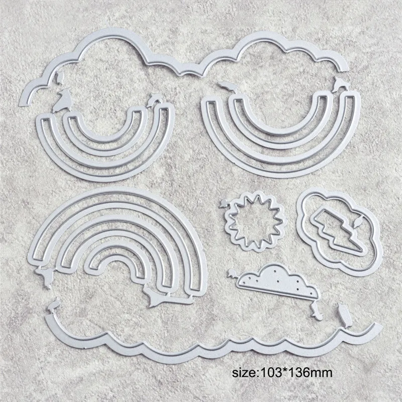 InLoveArts 13Pcs/lot 103*136mm Metal Cutting Dies Scrapbooking New 2018 Craft Sunshine Rainbows Embossing Stencil | Дом и сад