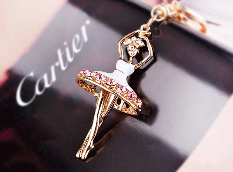 

Fashion Ballerina Girl New Keychain Bag Pendant Ballet Girl Key chain Metal Key Holder For Women Bag CH726