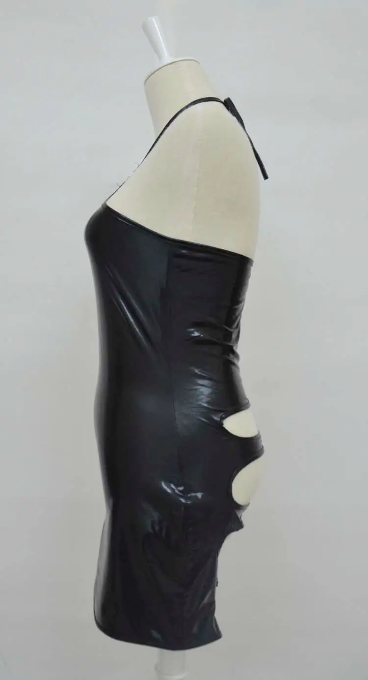 PVC Erotic Dress Crotchless Latex Pole Dance Clothes Lingerie Sexy Body Suits for Women Spandex Black Catsuit | Тематическая одежда