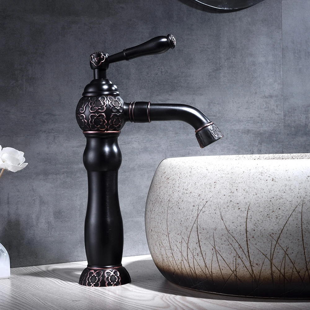 

Смесители для умывальника, черные античные Плакированные на бортике, смесители для ванной комнаты, латунные краны для ванной, смеситель, кр...