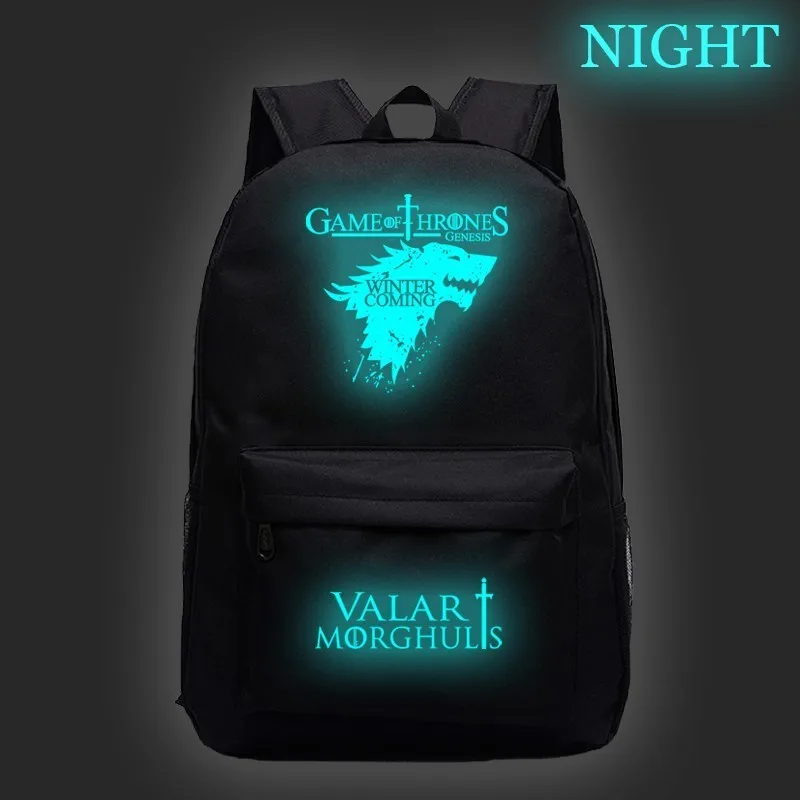 Black Night 3 Mochila Mujer, школьный рюкзак с изображением Игры престолов, аниме, Мужская школьная сумка, сумка для книг, Sac A Dos Valar Morghulis, для женщин, Tassen Plecak - Цвет: Black Night 3