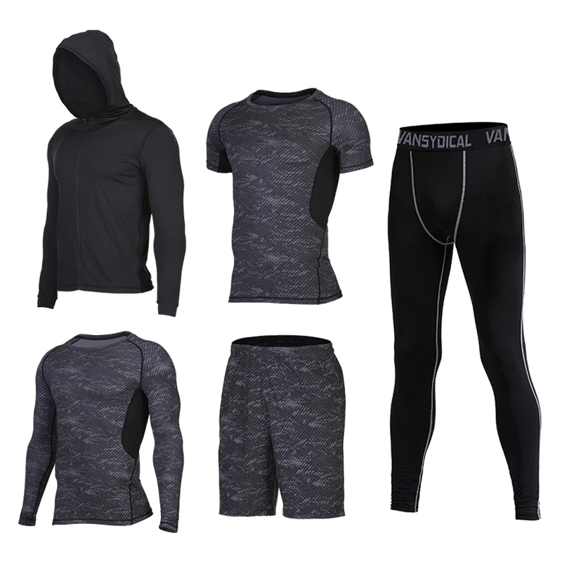 Vansydical мужские Компрессионные спортивные костюмы фитнес Колготки для