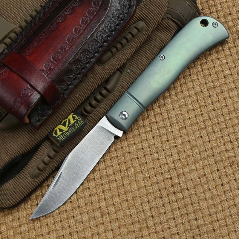 Green DICORIA HJ110 складной нож S35VN лезвие титановая ручка Кемпинг Охота Открытый выживания кухонные ножи для фруктов практичный инструмент EDC - Цвет: Green