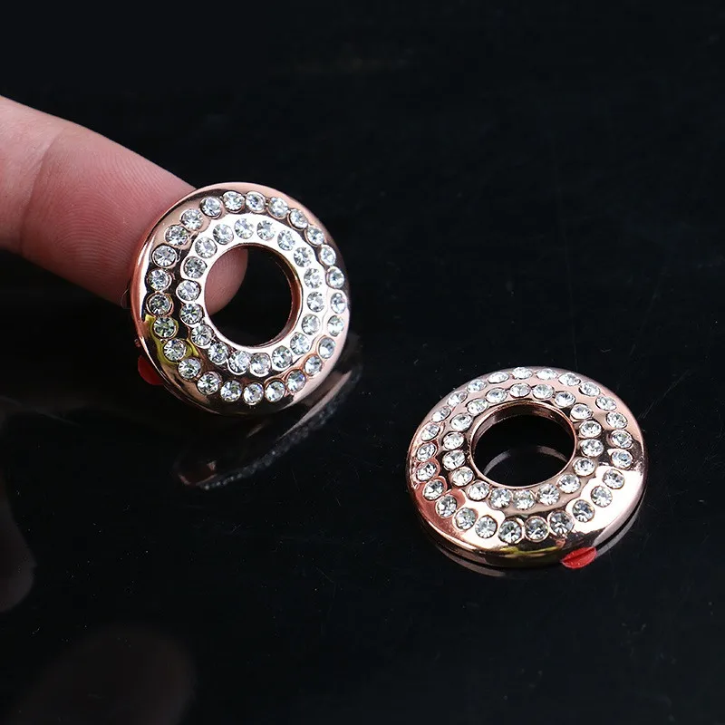 Rose Gold 2 шт. Bling салона окна замка двери Pin Декоративные Кристалл Стикеры универсальный для Mini Cooper Clubman страна Peaceman - Название цвета: Rose Gold