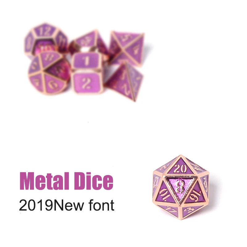 d&ampd rpg metal dice set polyhedral solid dungeons and dragons dnd digital purple dices table games Zinc alloy pattern d20 10 8 12 | Спорт и