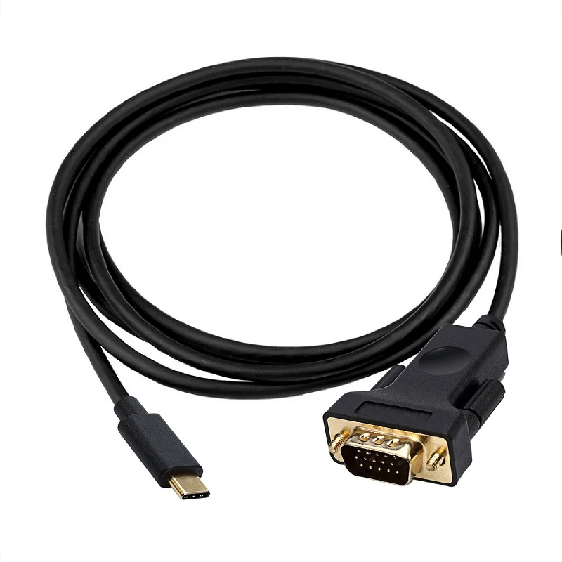 2017 горячий продукт USB C USB3.1 Type Thunderbolt 3 к VGA кабель черный 1 8 м для нового Macbook 2016 HTC10