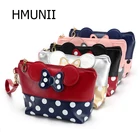 HMUNII Новая Модная Портативная сумка в горошек с бантиком и Микки из искусственной кожи, органайзер для путешествий, косметичка для путешествий, отличное качество, сумка для туалетных принадлежностей