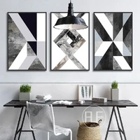 abstract geometric canvas painting black and white nordic posters and prints wall art picture for living room decor no frame