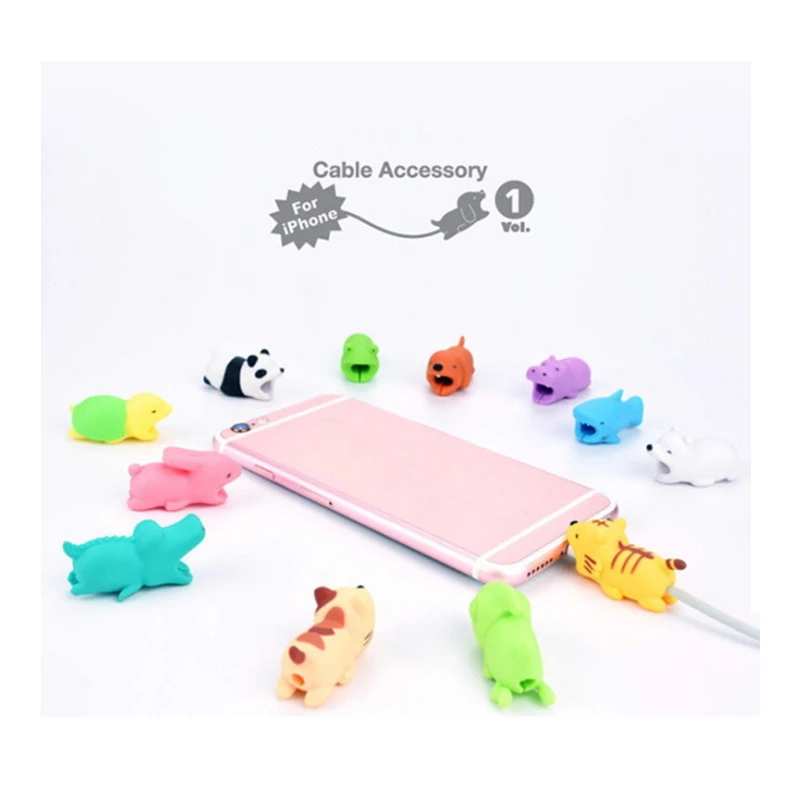 Cable Management Protector Winder Animal Bite Shaped Tiger Dog Shape Earphone Accessories | Электроника