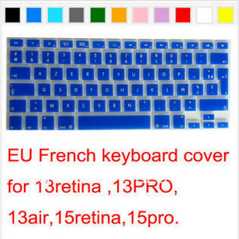 (2 шт.) Европейский французский AZERTY силиконовый чехол для клавиатуры Наклейка MacBook