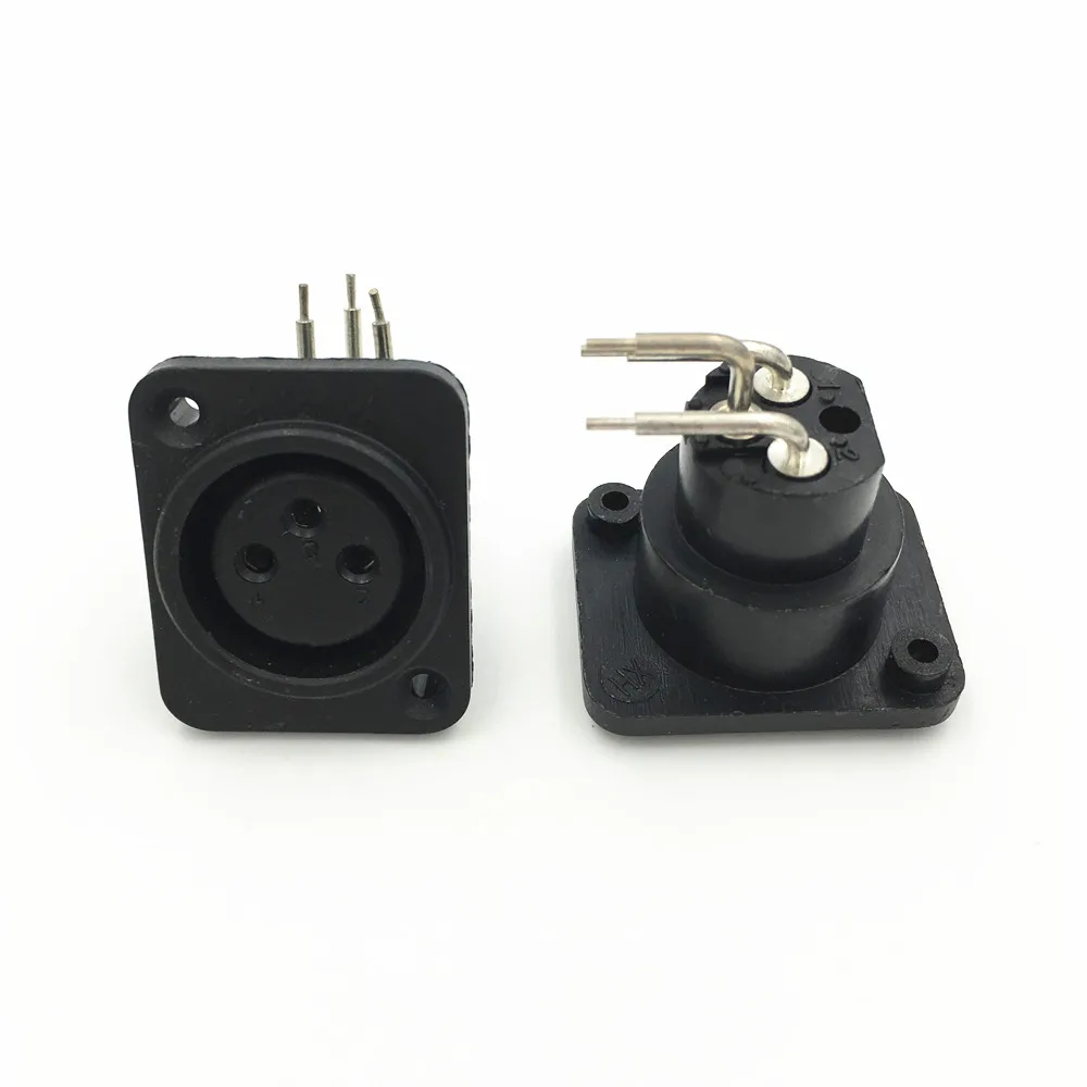 100 шт. 90 градусов 3Pin XLR гнездо панель крепление правый угол адаптер шасси микрофон
