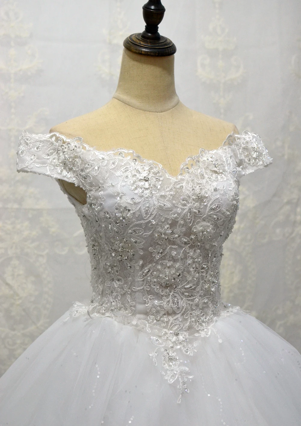 Lovskyline Vestido De Noiva индивидуальный заказ Кружево со шнуровкой сзади лодка Средства ухода за кожей шеи бисером аппликация рукавов Кружево свадебное платье