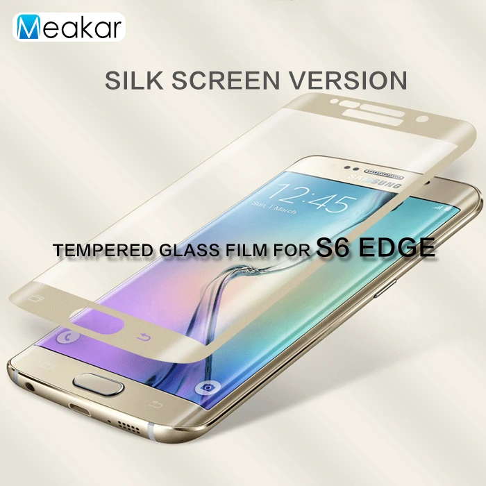 Полноразмерная закаленная Защитная стеклянная пленка для экрана Samsung Galaxy S6 Edge