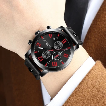 CRRJU Army Military Quartz Mens Watches Top Brand Chronograph Luxury Leather Men Casual Sport Male Clock Watch Relogio Masculino Other Image