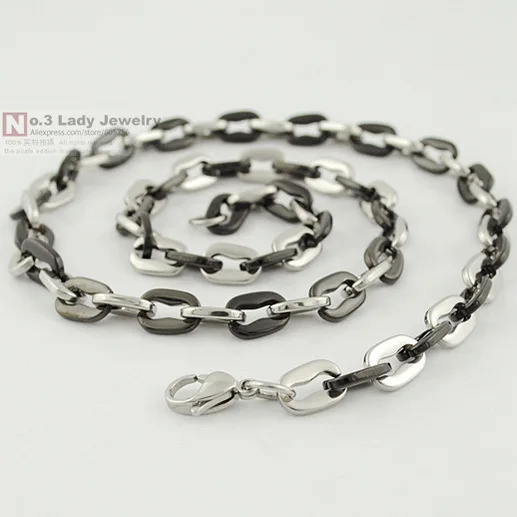 

GOKADIMA Top 8mm Mens Cool black Chains ROCK PUNK NECKLACE stainless steel high quality jewelry WN085