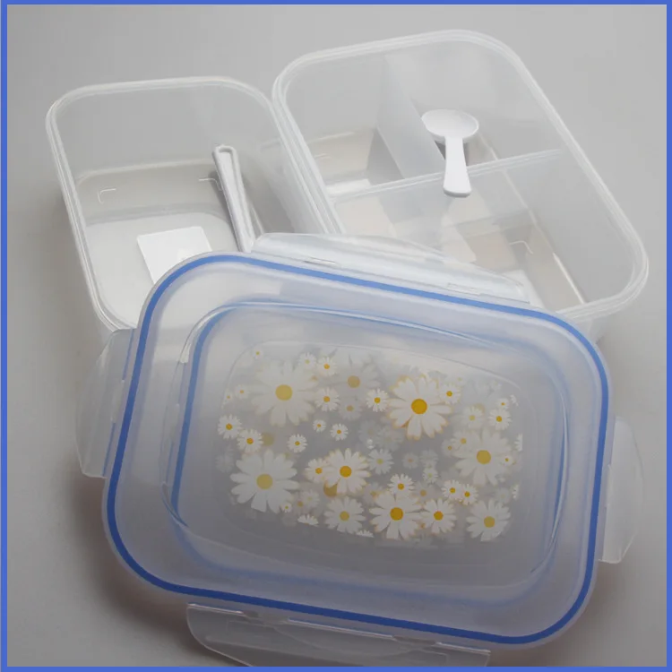 Модные высокой емкости наборы посуды PP Bento пищевой контейнер ручка Singel посуда