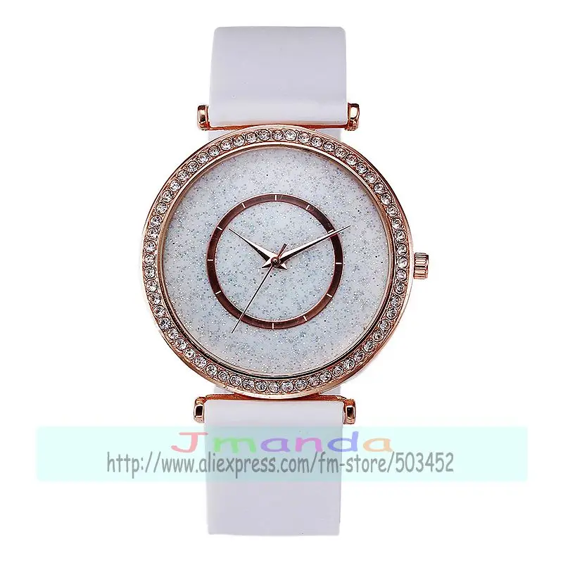 100 шт./лот дизайнерские круглые свободные часы с порошковым циферблатом розовое