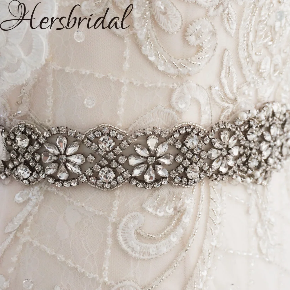 Luxury Crystal Bridal Belt Handmade Rhinestone Sash For Wedding Dress Antique Silver Accessories | Свадьбы и торжества