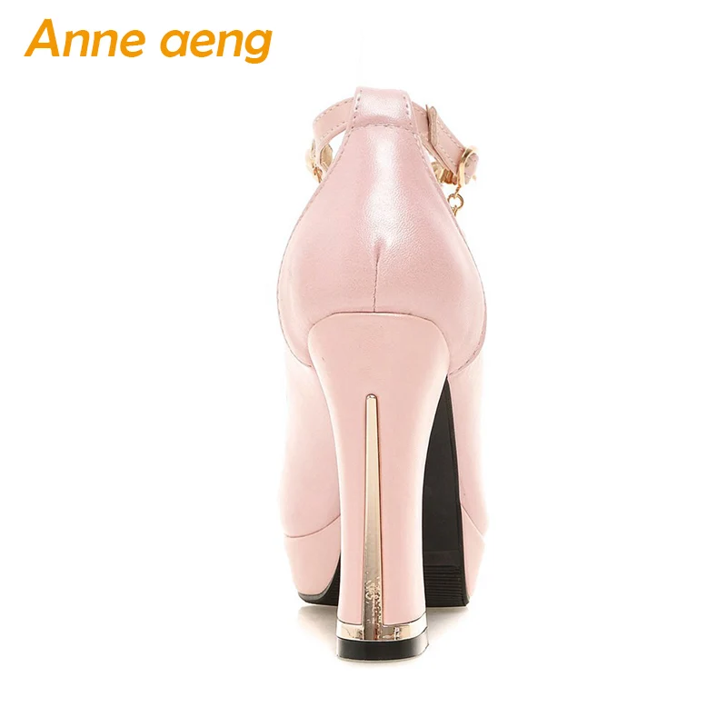 Женские туфли лодочки на платформе розовые высоком устойчивом каблуке с круглым