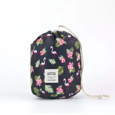 Black flamingo DIHFXX женская косметичка с ленивым шнурком, модная дорожная косметичка, органайзер, чехол для макияжа, сумка для хранения, набор туалетных и косметических принадлежностей - Цвет: Black flamingo