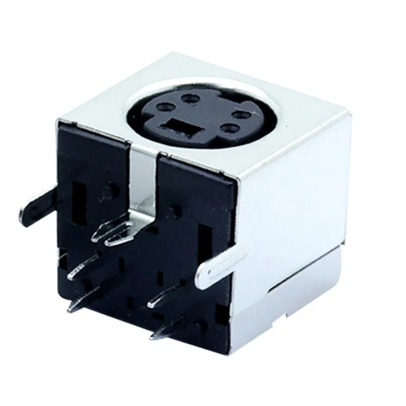 10 шт./лот 4-контактный гнездовой разъем Mini DIN PS2 клеммы прямоугольный/90 градусов