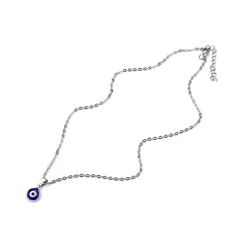 Модный дизайн ювелирных изделий сглаза кулон черный кожаный чокер Посеребренная