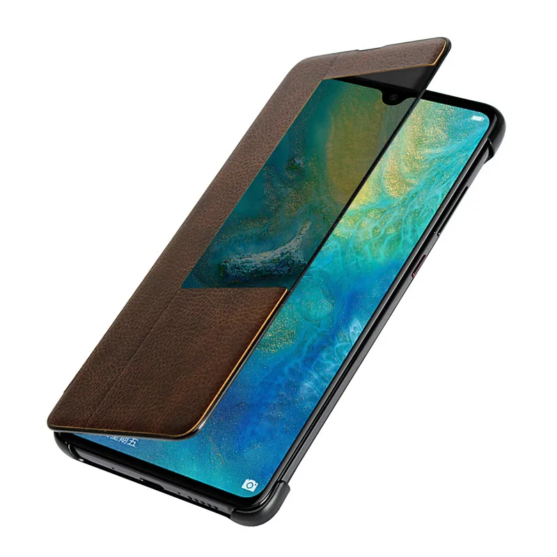 Флип чехол Windows View для Huawei Mate 20 кожаный Магнитный аксессуар мобильного телефона Pro