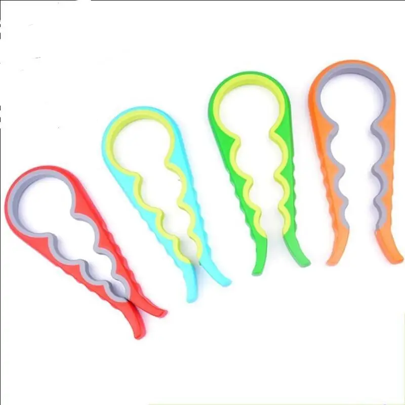 

Silicone 4 in 1 Bottle Opener for Pop/Beer Bottle Jar Handy Anti-slip Can Lid Screw Opener Kitchen Tool LX6862