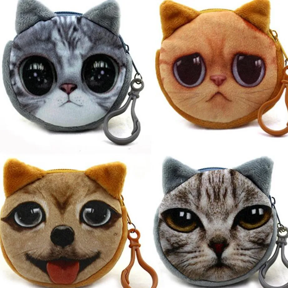 Новинка 2017 миниатюрный Кошелек для монет M008 с 3D котом кошельки на молнии животным