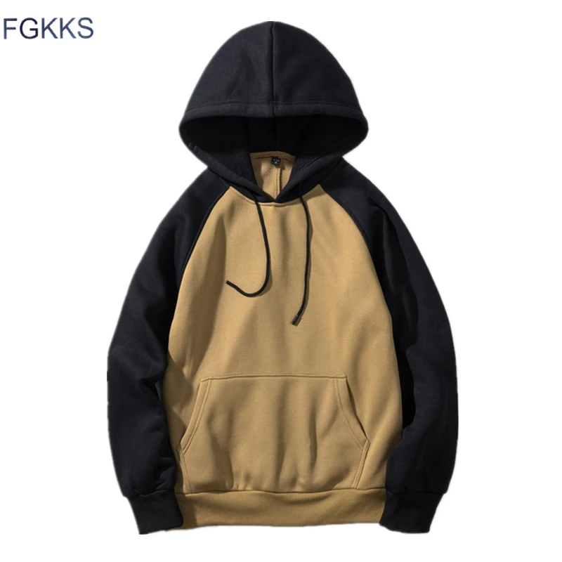 Мужская толстовка с капюшоном FGKKS желто-черный стильный свитшот худи в стиле