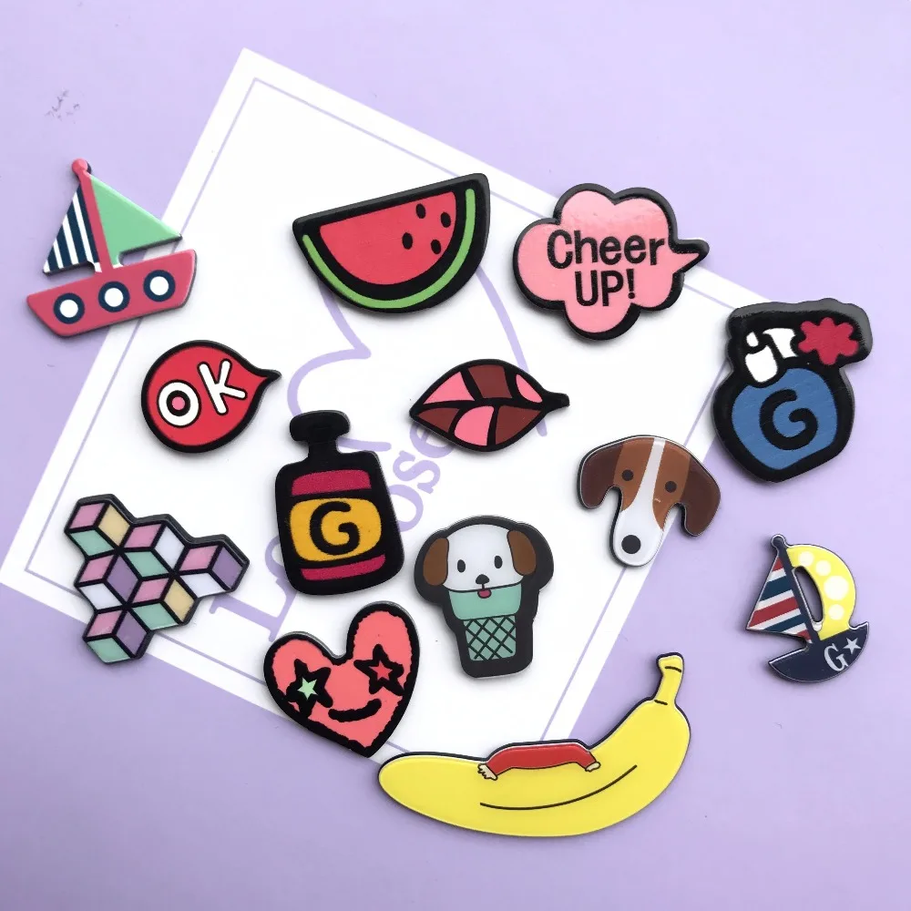 Оптовая продажа 20 шт./лот DIY Кабошоны-аксессуары из смолы planar Fashion harajuku брошь