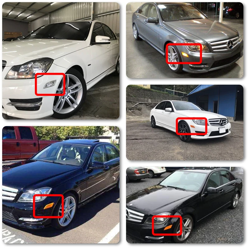 Ясно Дым фронтальной светодиодной сторона Маркер поворотов лампа для Benz W204 C-Class C250 C300 C350 C63 AMG CANbus ОШИБОК