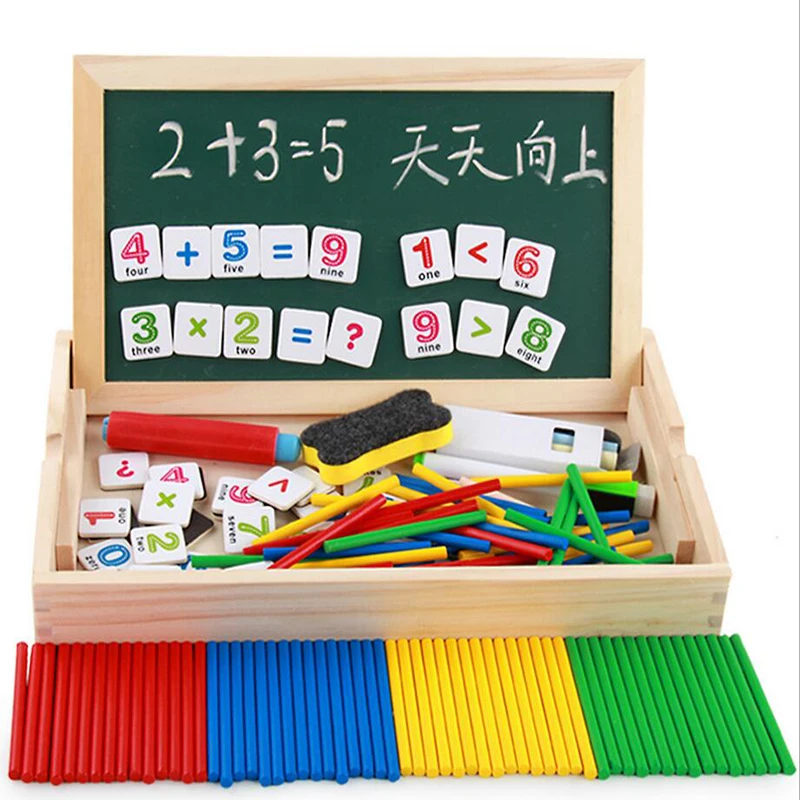 

Wood Toys Arithmetic Number Bar Learning Box Math Toys Wood Chips Educational Toys