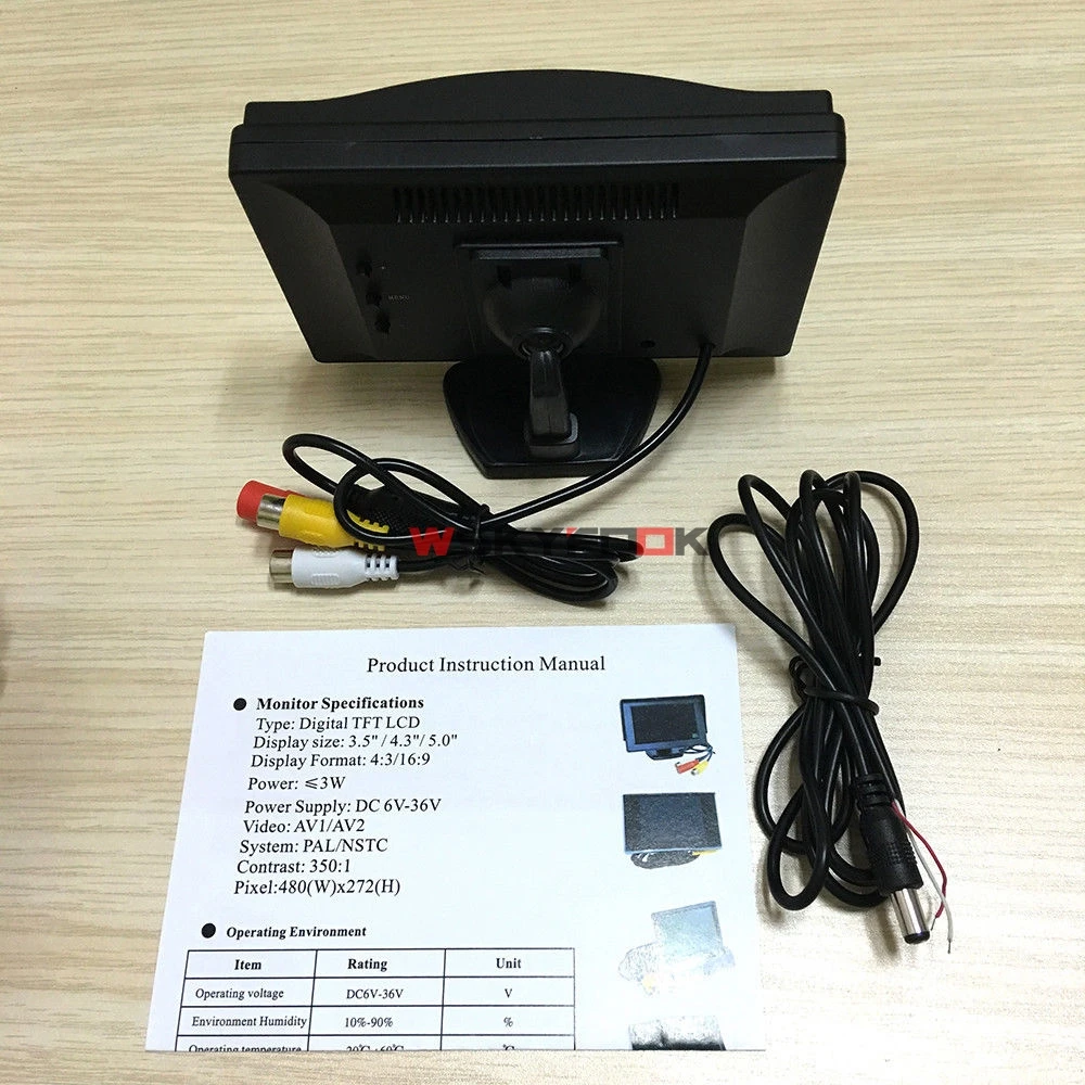 5 &quotцифровой TFT ЖК-экран с разрешением 800*480 16:9 автомобильный монитор заднего вида
