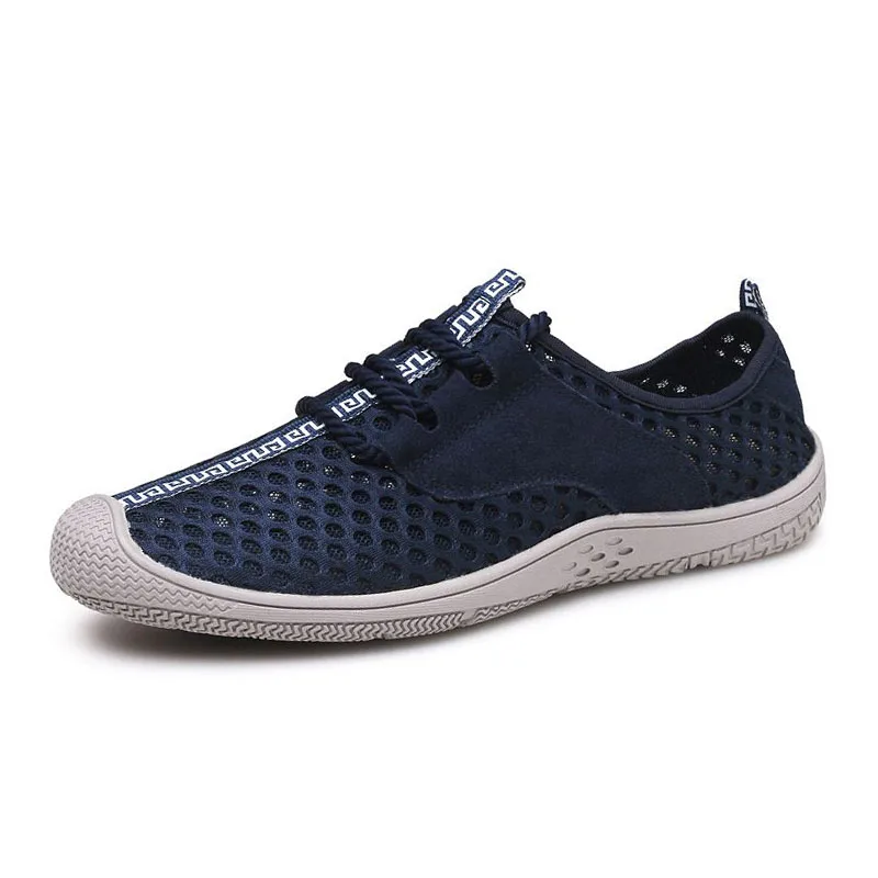 VulusValas Mesh Breathable Men Casual Shoes Lace Up Solid Color Flats Fretwork Daily Outdoor Male Footwear Size 38-44 | Обувь