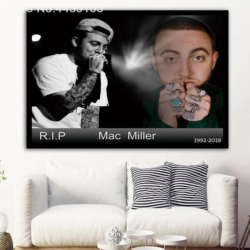 Постеры и принты R.I.P Mac Miller Рэппер музыка ПЕВЕЦ звезда постер Холст Картина
