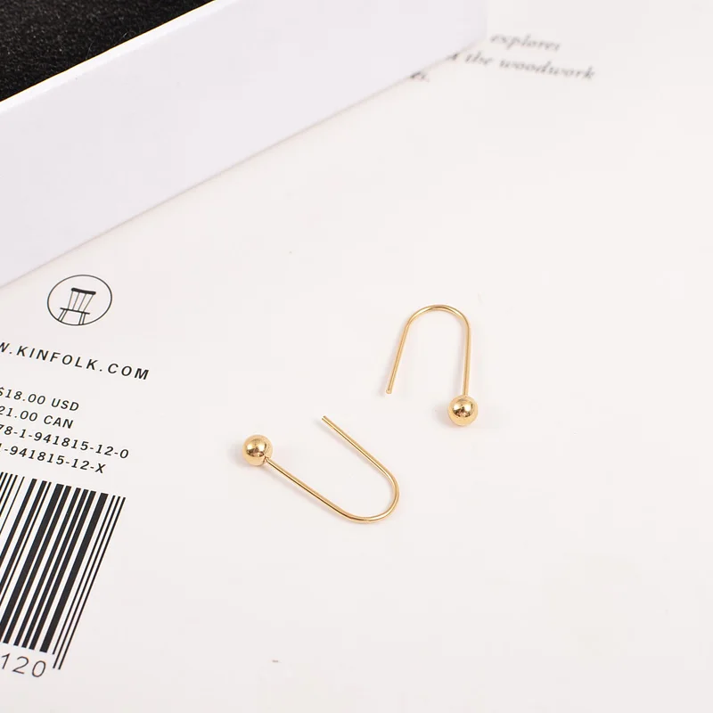 YUN RUO Новое поступление модные милые маленькие серьги гвоздики с бусинами